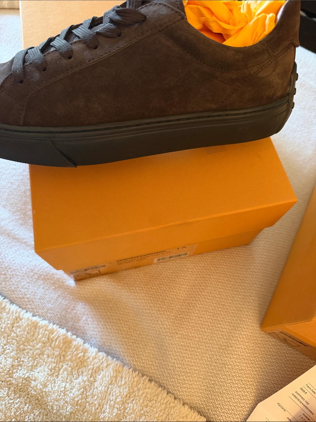 Men's Dark Brown Suede Low-Top Sneaker